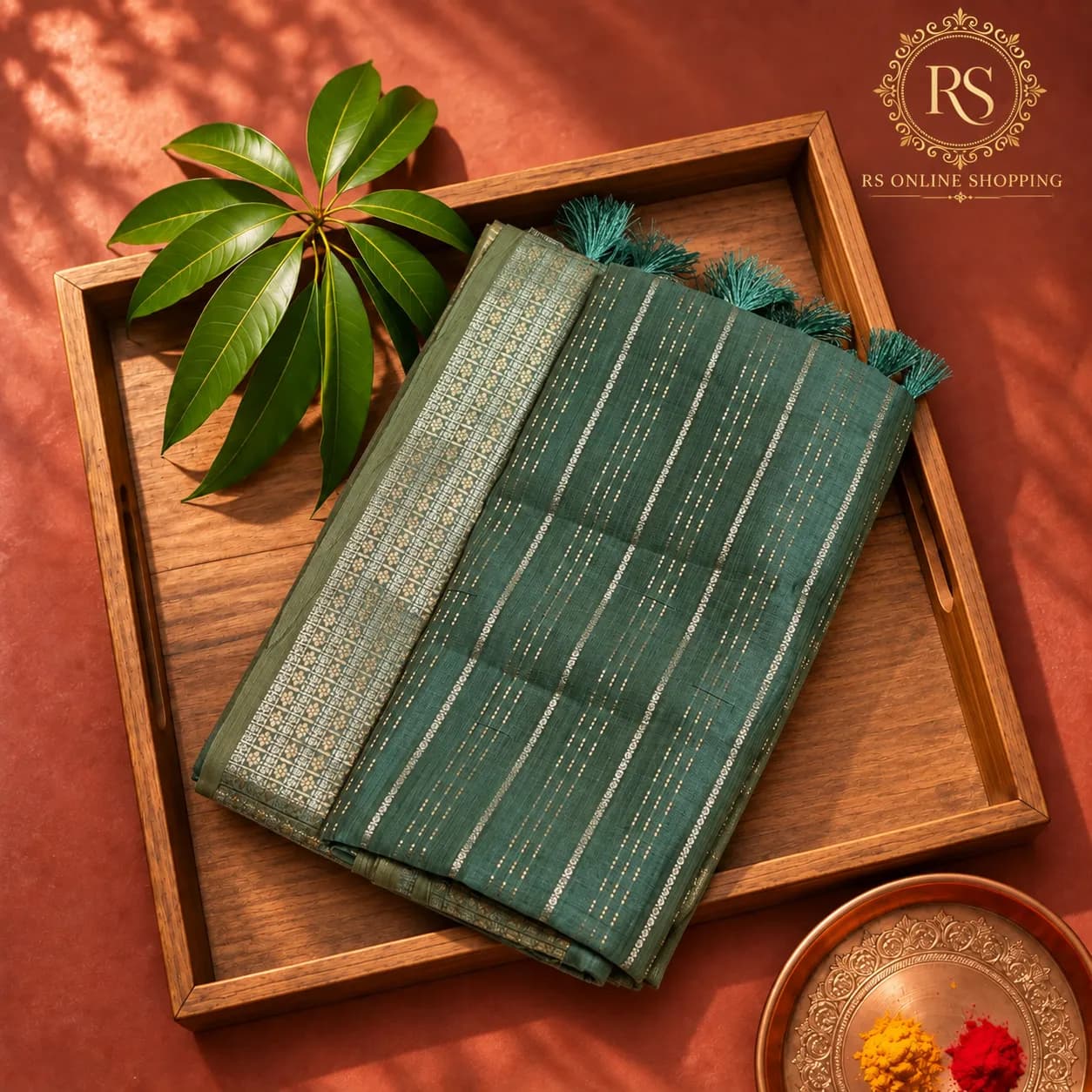 Tussar Silk Saree Vira Oosi(Pista Green)