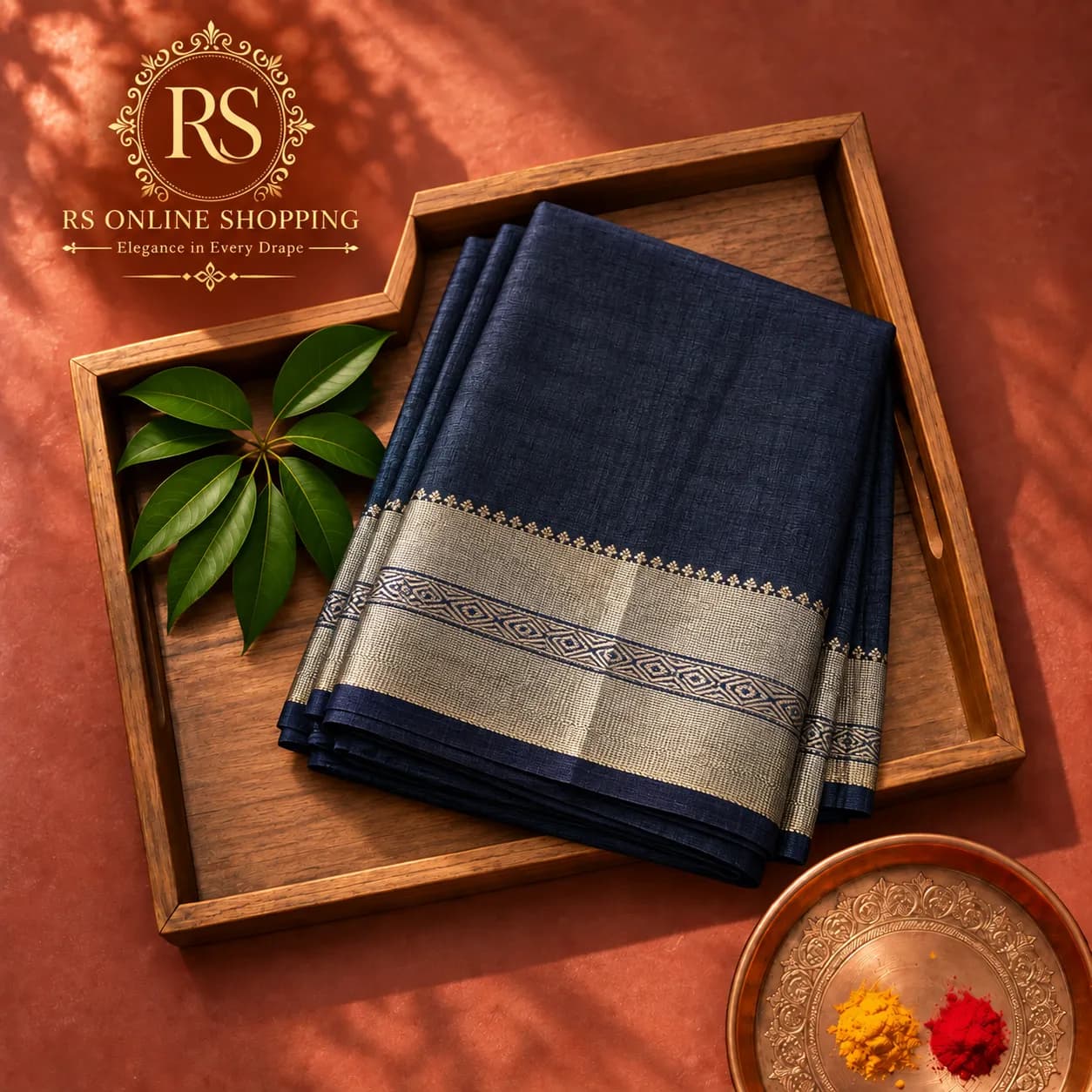 Tussar Silk(Dark Blue)