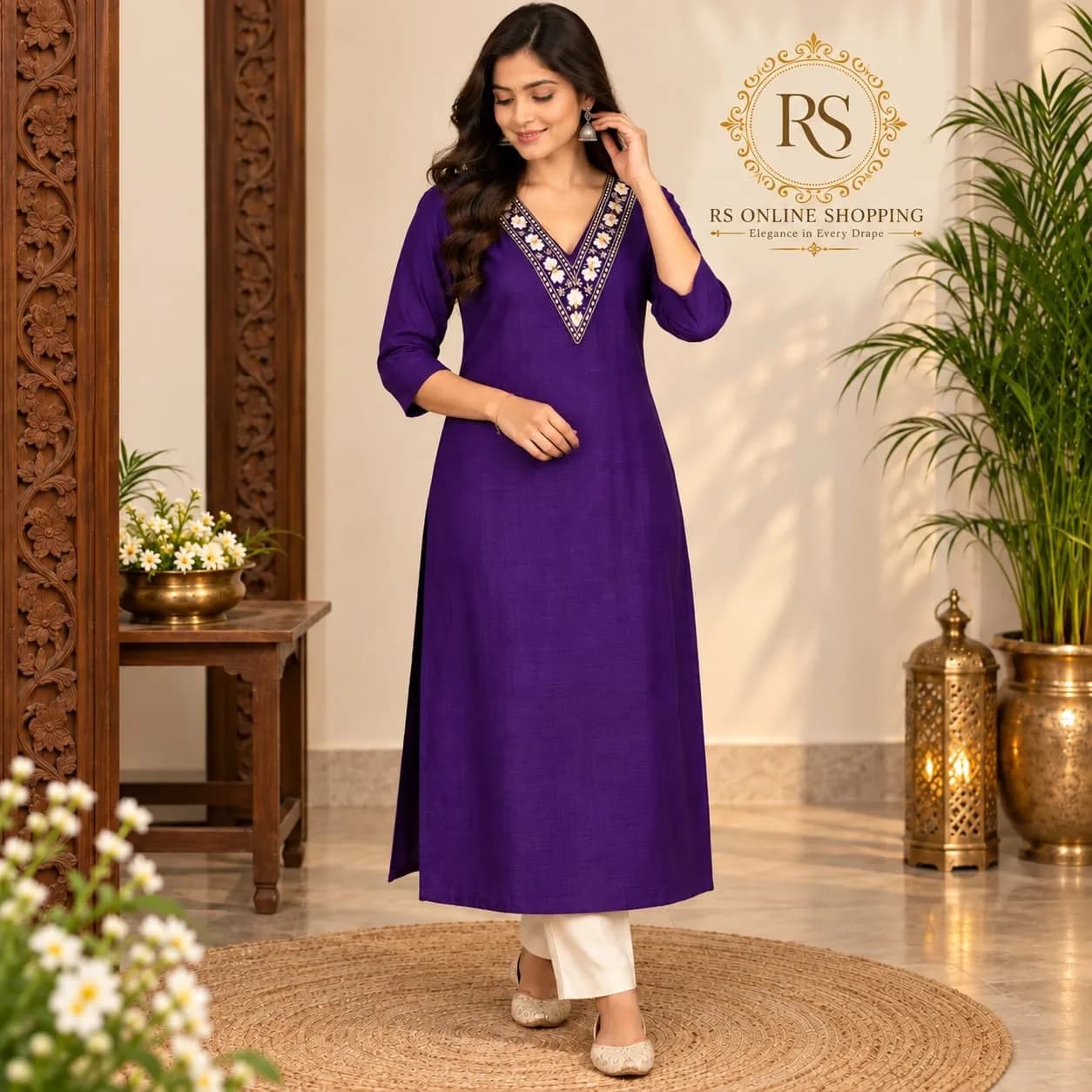 Silk Fabric Avaasa Brand Only Top(S-Purple)