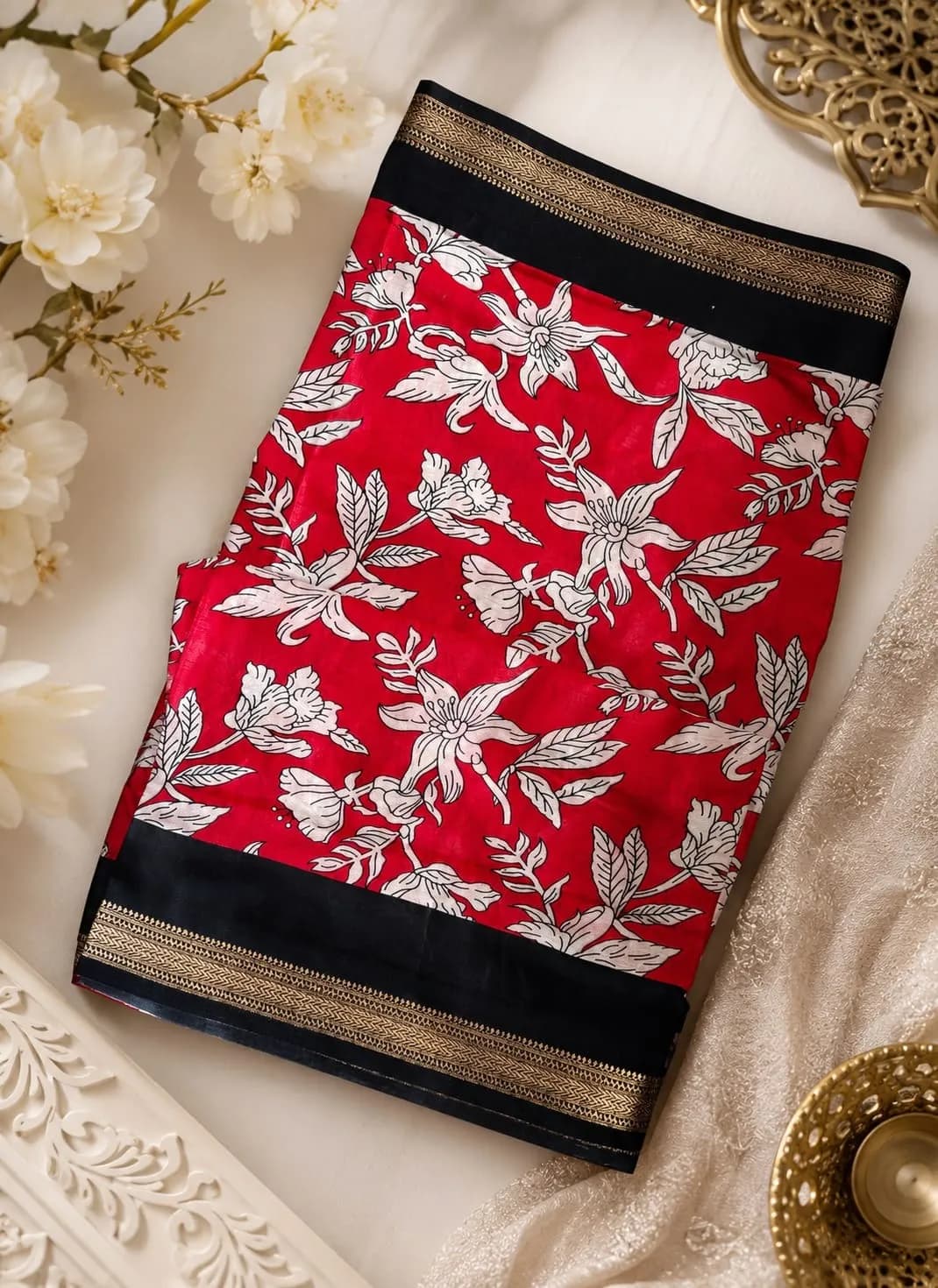 Mangalagiri Cotton Saree(red)