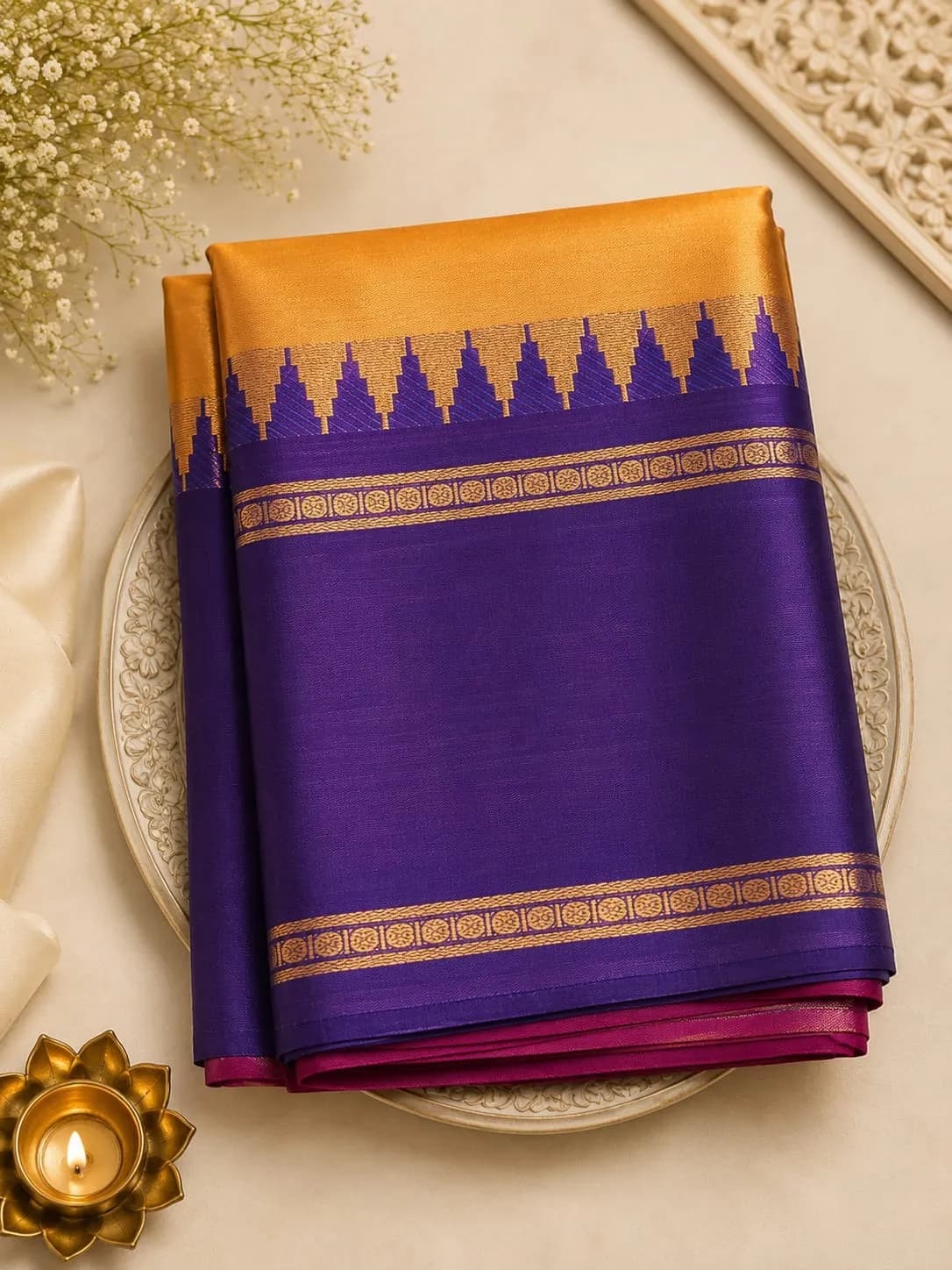 Chettinadu Cotton Saree(Orange)